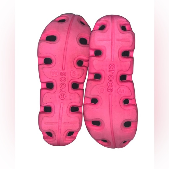 Crocs black pink trim Duet sport slip on women’s shoes size 6 - Picture 5 of 11